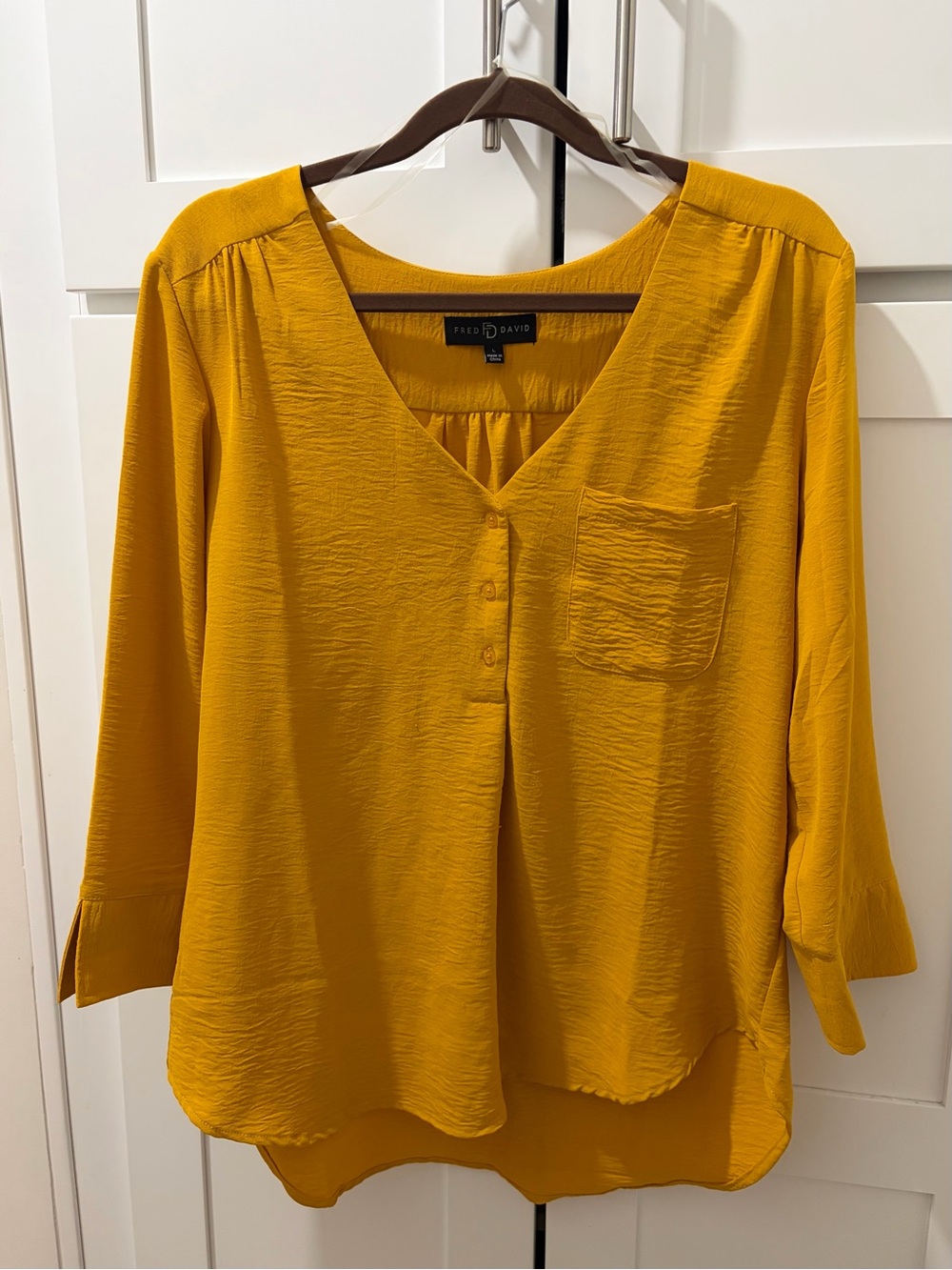 Fred David Mustard Yellow Blouse – Size L